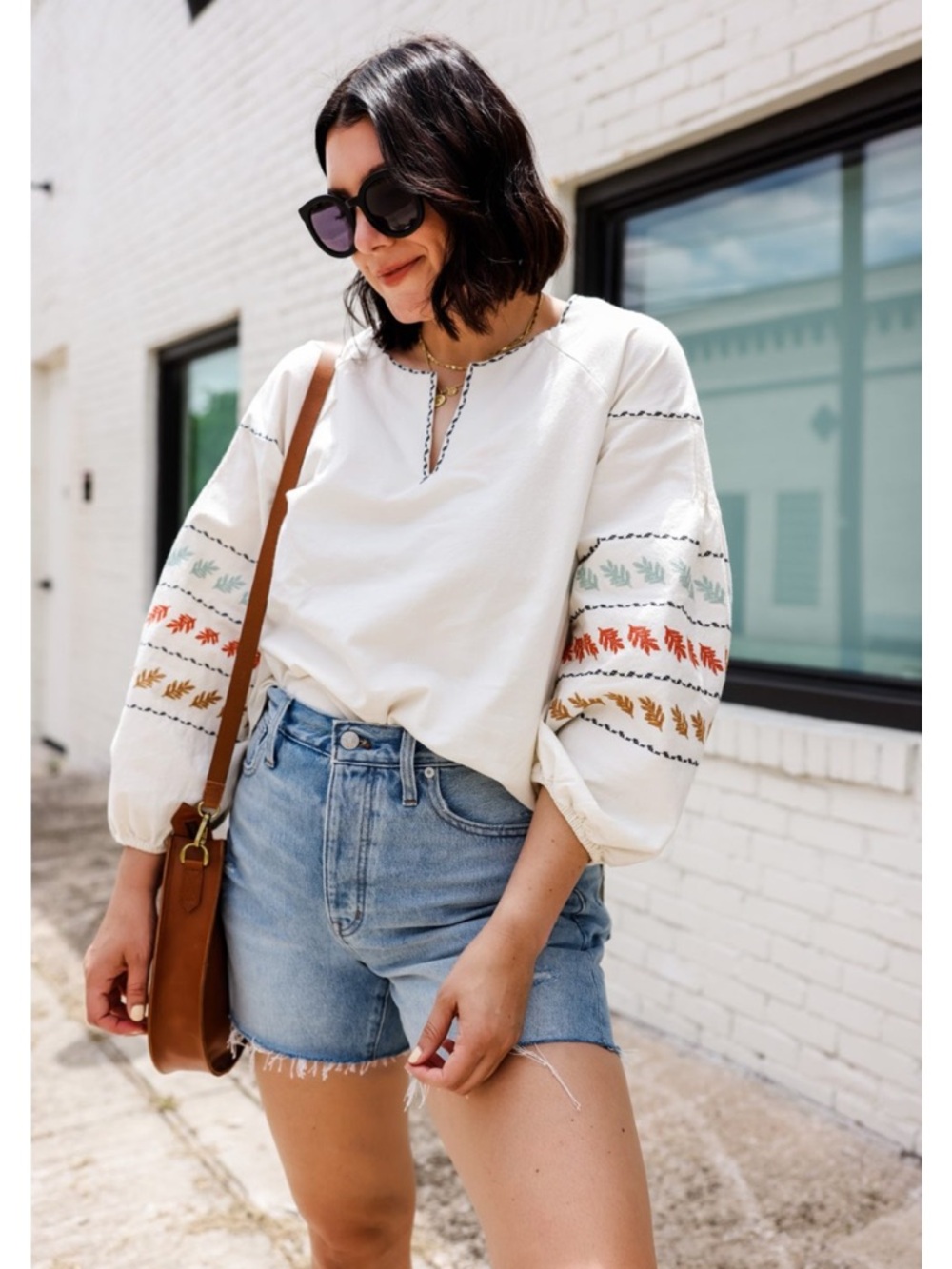 Madewell Embroidered Bohemian Ivory Peasant Blouse Size L‎ - Picture 6 of 13